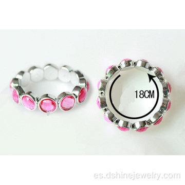 Estiramiento de acrílico rhinestone pulseras cristal bisutería